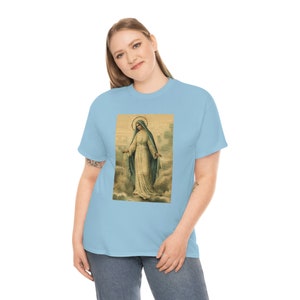 Camiseta de la Virgen María, Camisa de Tarjeta Sagrada Antigua, Santísima Virgen María, Camisa de Nuestra Señora de Gracia, Camisa Católica, Camisa Cristiana, Camisa Religiosa