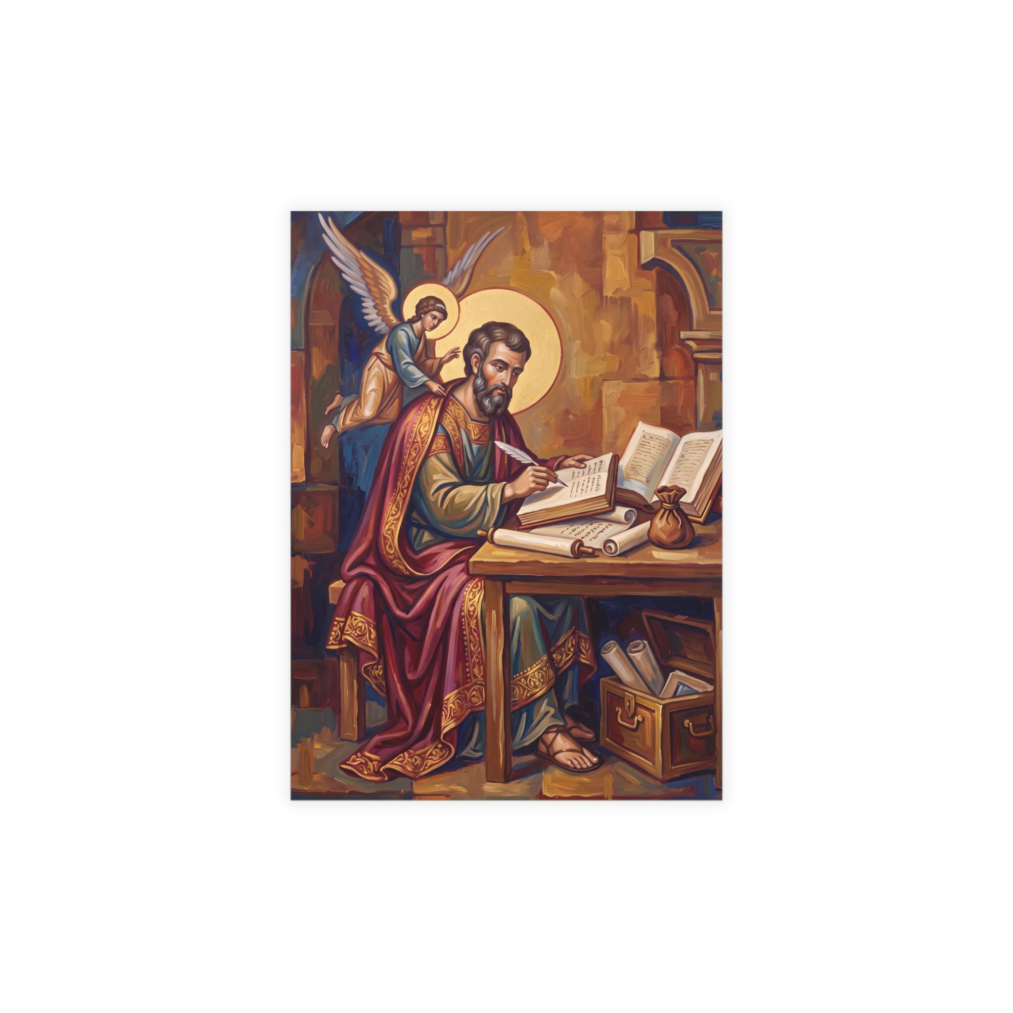 Saint Matthew Prayer Card, Apostle and Evangelist Holy Card, Catholic Devotional