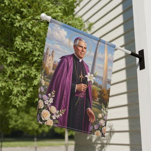 Fulton Sheen Garden Flag, Catholic Outdoor Yard Banner, Blessed Fulton Sheen Evangelization Decor image 10