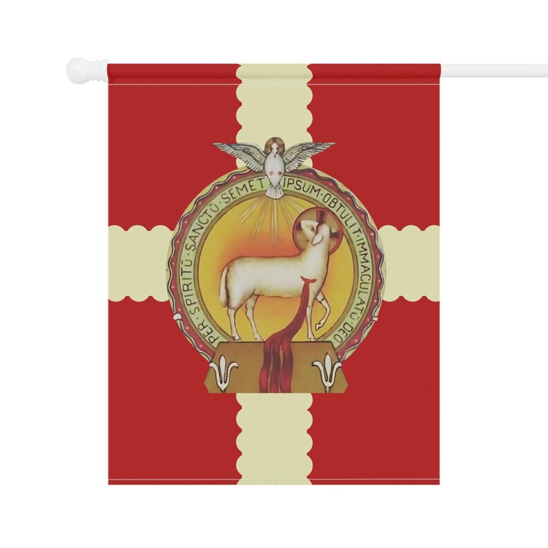 Precious Blood of Jesus Garden Flag, Catholic Lamb of God Outdoor Banner, Sacred Heart Devotional Yard Flag image 7