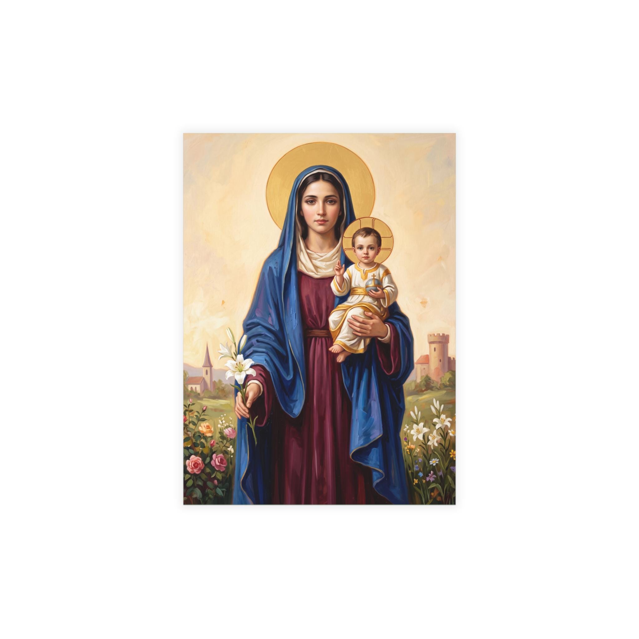 Our Lady of Hungary Holy Card, Marian Prayer Card, Regnum Marianum