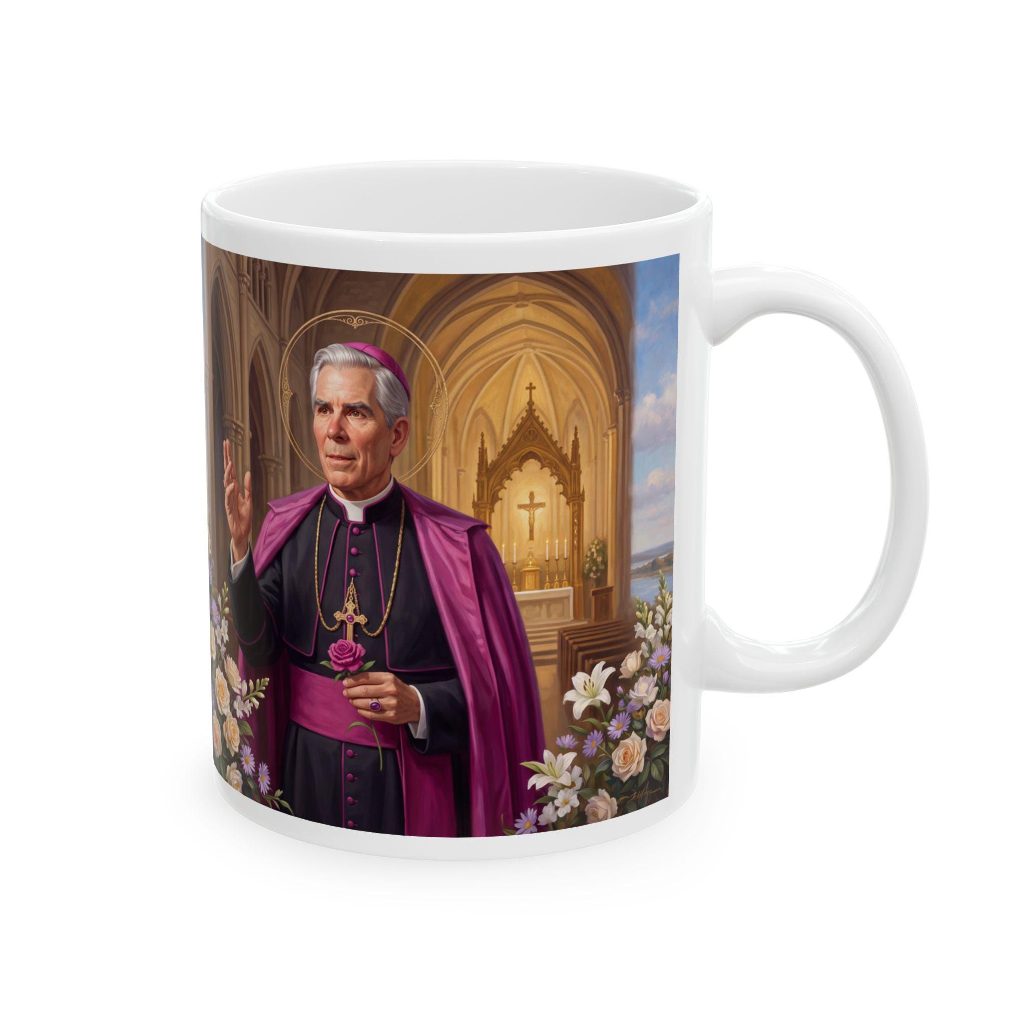 Blessed Fulton Sheen Coffee Mug, Catholic Archbishop Drinkware, Gift for Priest or Catholic Home