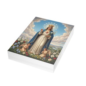 Queenship of Mary Note Cards, Marian Devotional Stationery, Blank Inside Catholic Greeting Cards image 11