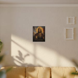 Arte mural católico húngaro, impresión en lienzo de San Esteban de Hungría, regalo de arte sacro para el hogar católico. imagen 7