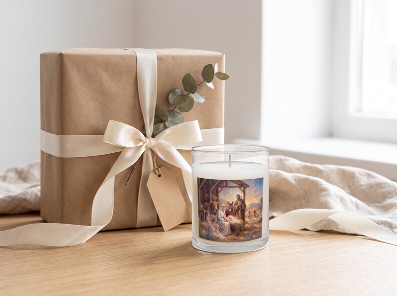 The Christmas glass candle