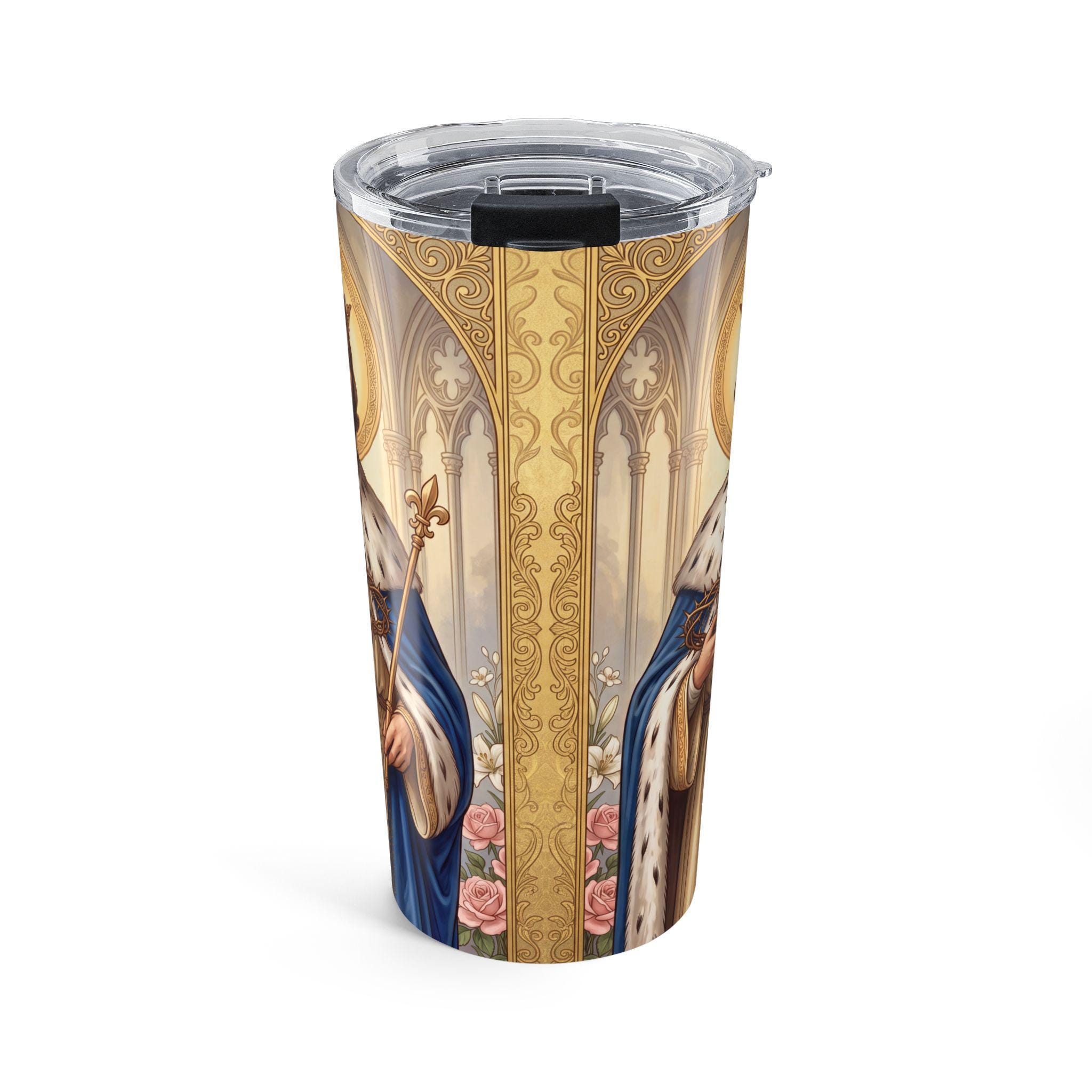 Saint Louis 20oz Tumbler, Traditional Catholic Gift, King Louis IX Devotional Cup