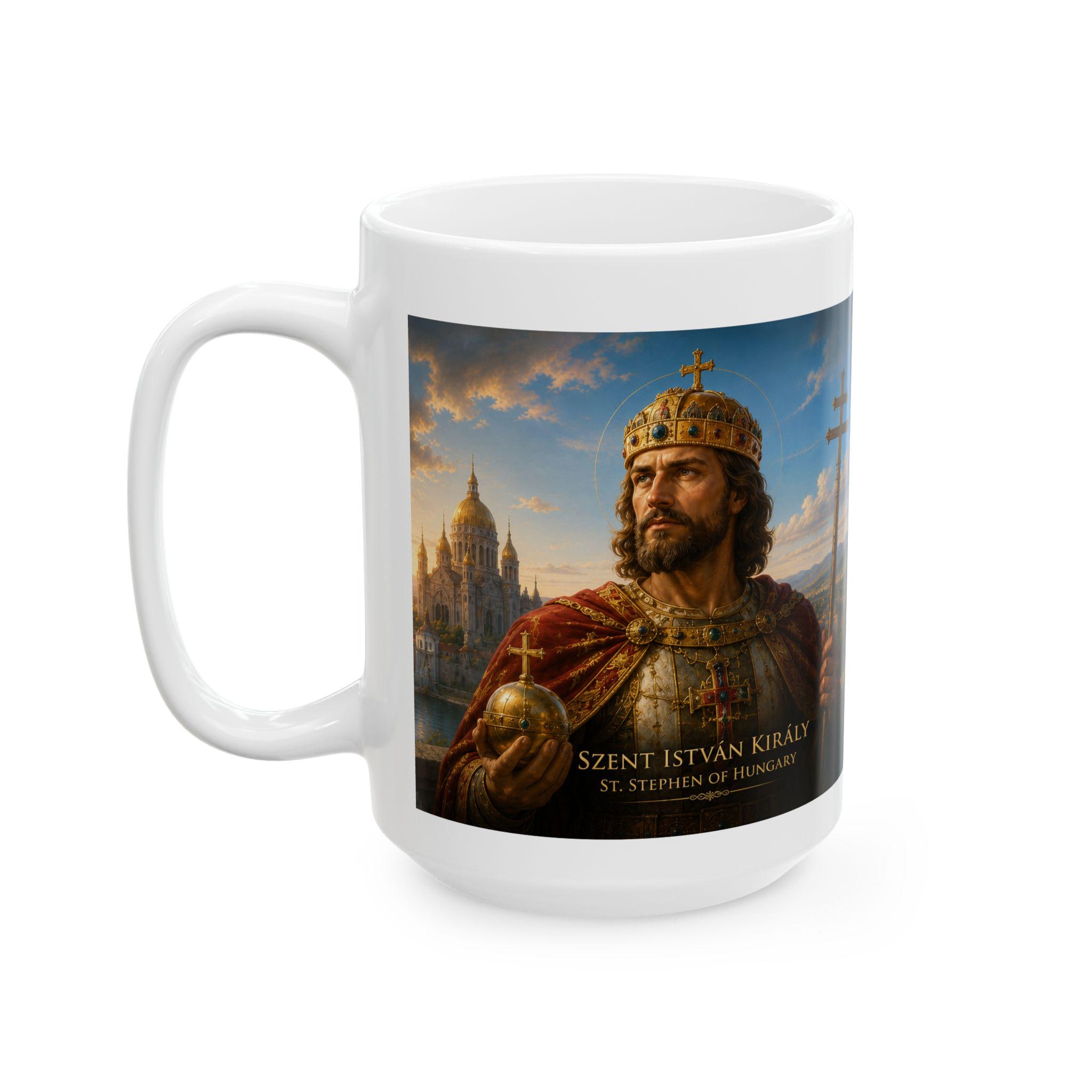 St. Stephen of Hungary Mug, Catholic Coffee Cup, Patron Saint Gift for Hungarian Catholic