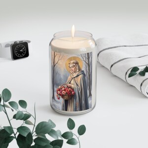 Saint Elizabeth of Hungary Soy Candle, Hospital Worker Gift, 13.75oz Scented image 6