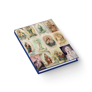 Virgen María Santísima Madre Oración Tarjetas Sagradas Antiguas (EE.UU.) Diario - Línea reglada - Papá Padre Sacerdote Pastor Mamá Regalo Cristiano Católico