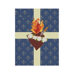 Immaculate Heart of Mary Flag / Garden Banner - French Blue, Catholic Devotion, Outdoor Decor image 15