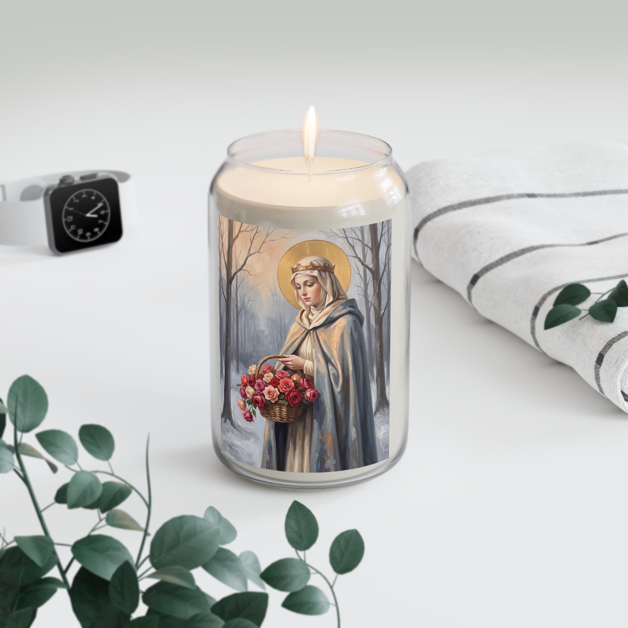 Saint Elizabeth of Hungary Soy Candle, Hospital Worker Gift, 13.75oz Scented