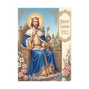 Saint Louis Note Cards, Traditional Catholic Stationery, King Louis IX Devotional Gift, Fulton Sheen Beatification 2026 image 2