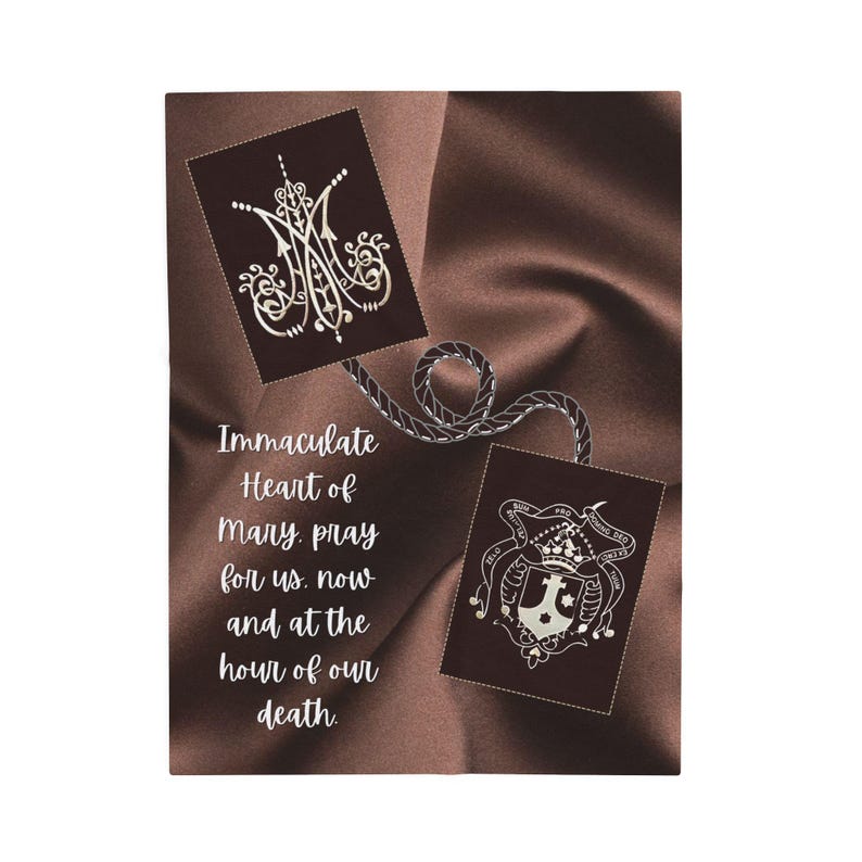 Immaculate Heart of Mary Blanket, Catholic Prayer Throw for Marian Devotion, Blessed Mother Gift image 4