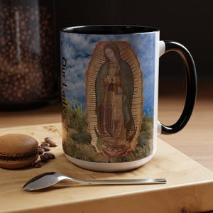Our Lady of Guadalupe Mug, Catholic Gift for Mom, Marian Devotional Coffee Mug image 1