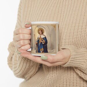 Saint Louis Rome of the West Mug, Catholic King Devotional Coffee Cup, Traditional Sacred Art image 7