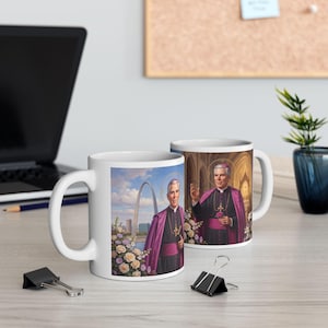 Blessed Fulton Sheen Coffee Mug, Catholic Archbishop Drinkware, Gift for Priest or Catholic Home image 1