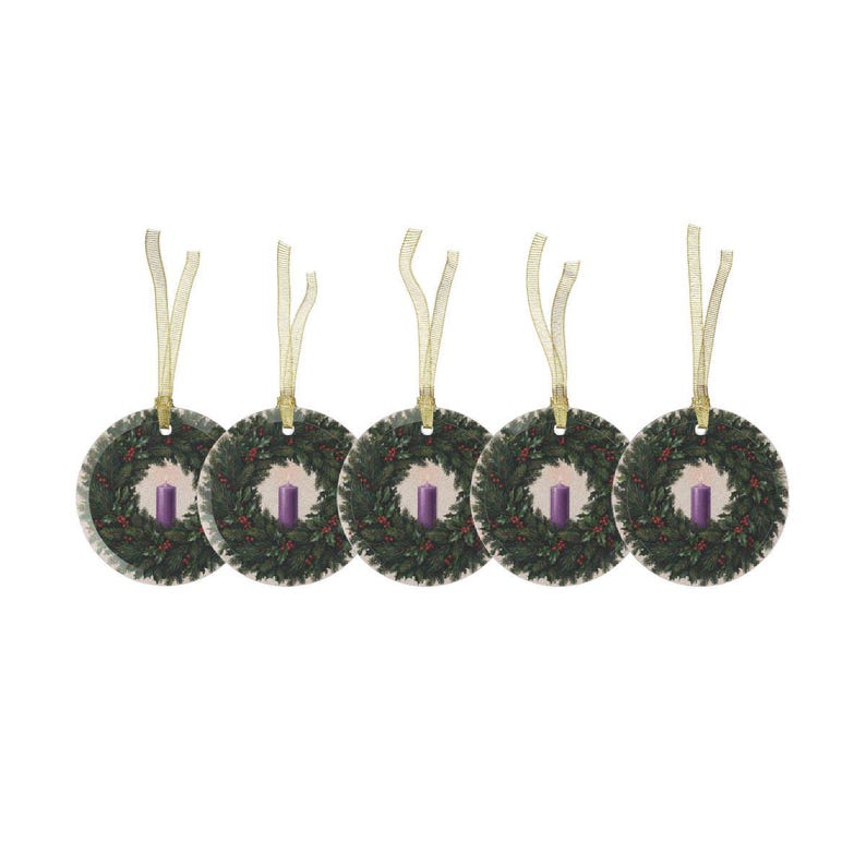 Another view of First Sunday of Advent glass ornament