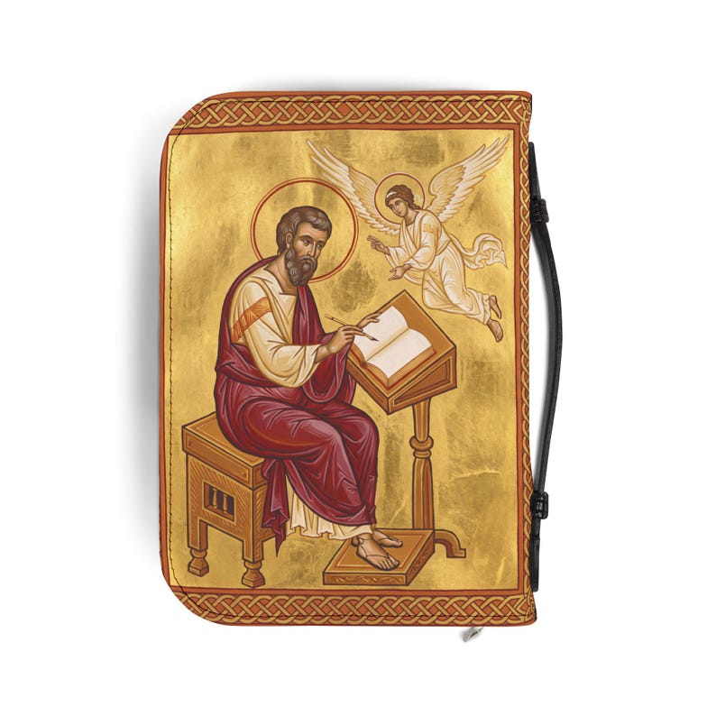 Saint Matthew Bible Cover, Catholic Devotional Gift for Daily Scripture image 2