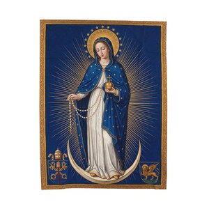 Blessed Virgin Mary Birthday Blanket, Nativity of Mary Feast Day Throw, September 8 Marian Gift for Catholic Home image 4
