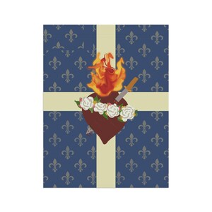Immaculate Heart of Mary Flag / Garden Banner - French Blue, Catholic Devotion, Outdoor Decor image 7