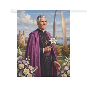 Fulton Sheen Garden Flag, Catholic Outdoor Yard Banner, Blessed Fulton Sheen Evangelization Decor image 7