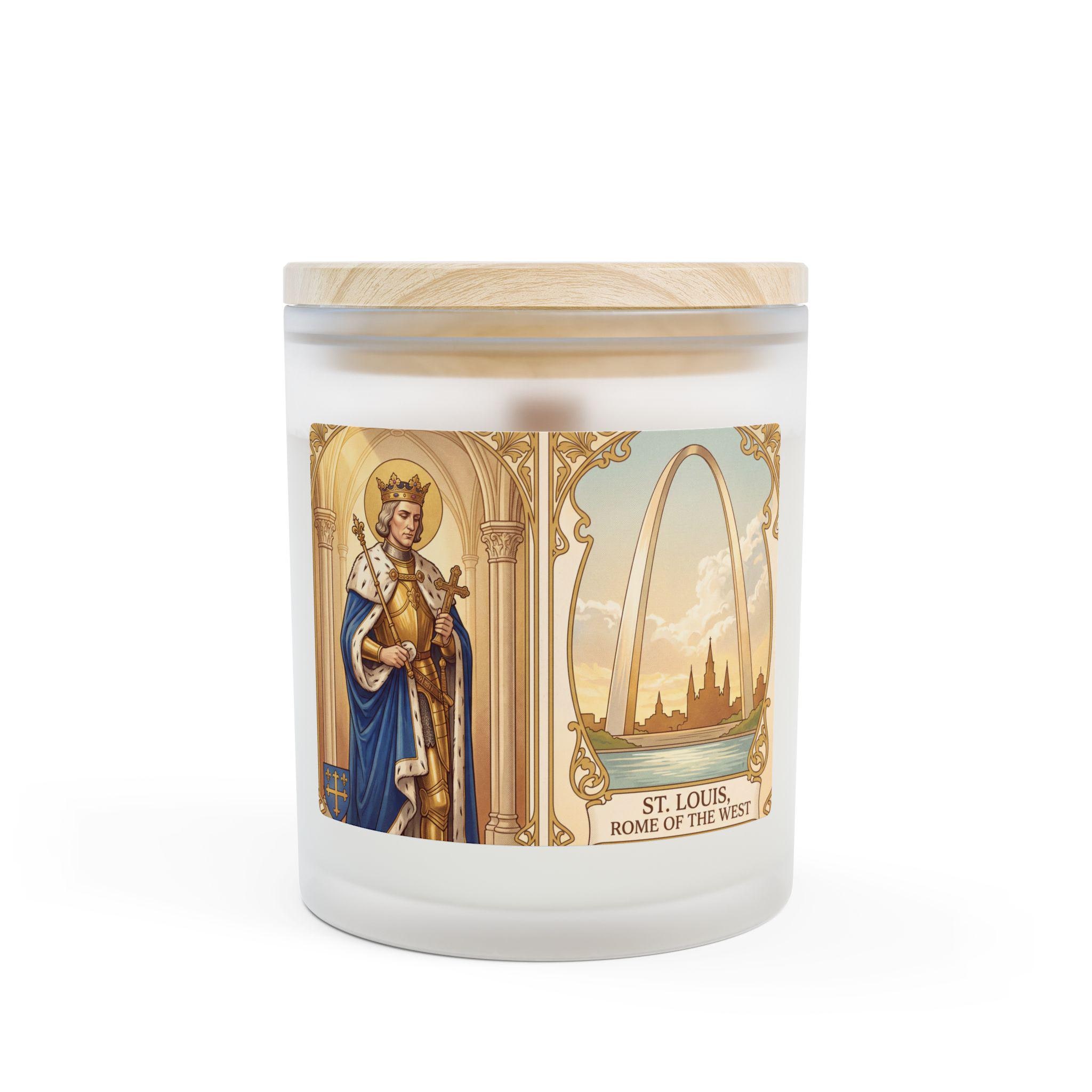 Gateway Arch Candle, 11 oz Frosted Glass, St. Louis Catholic Gift