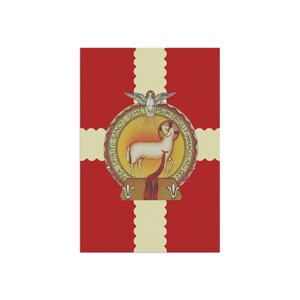 Precious Blood of Jesus Garden Flag, Catholic Lamb of God Outdoor Banner, Sacred Heart Devotional Yard Flag image 4