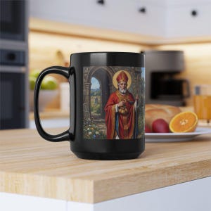 View of St. Nicholas black mug