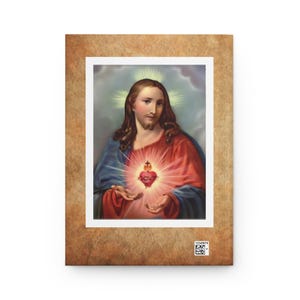 Sacred Heart Prayer Journal, Catholic Hardcover Notebook, Devotional Gift for Catholic Mom, Confirmation or Christmas image 4
