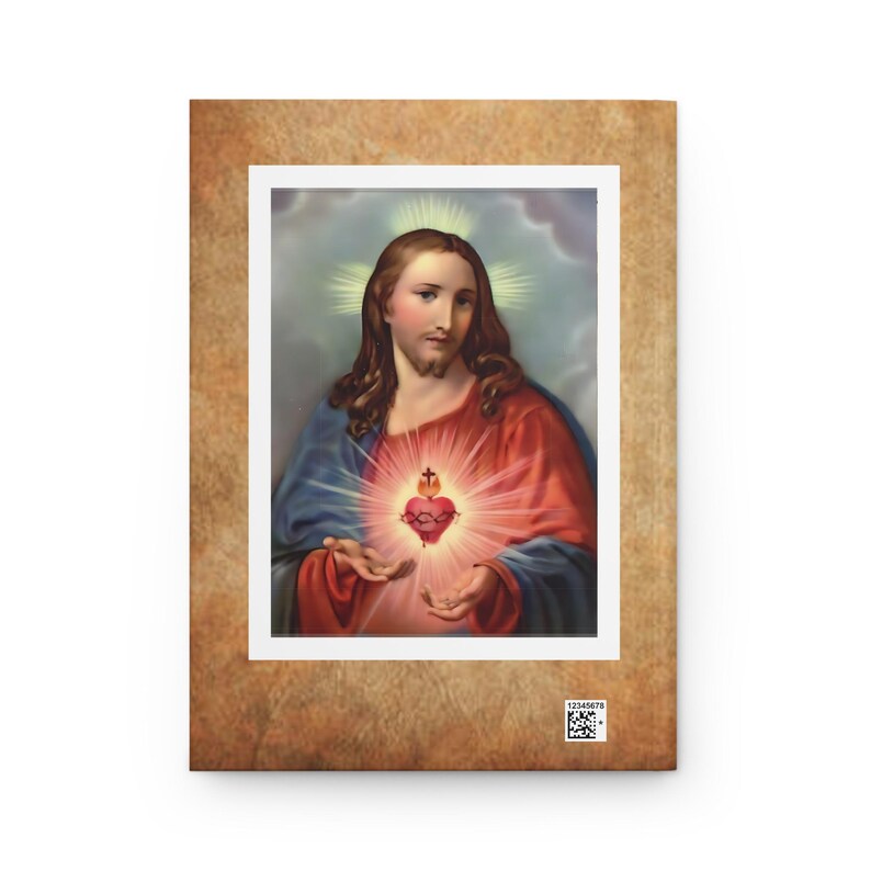 Sacred Heart Prayer Journal, Catholic Hardcover Notebook, Devotional Gift for Catholic Mom, Confirmation or Christmas image 4