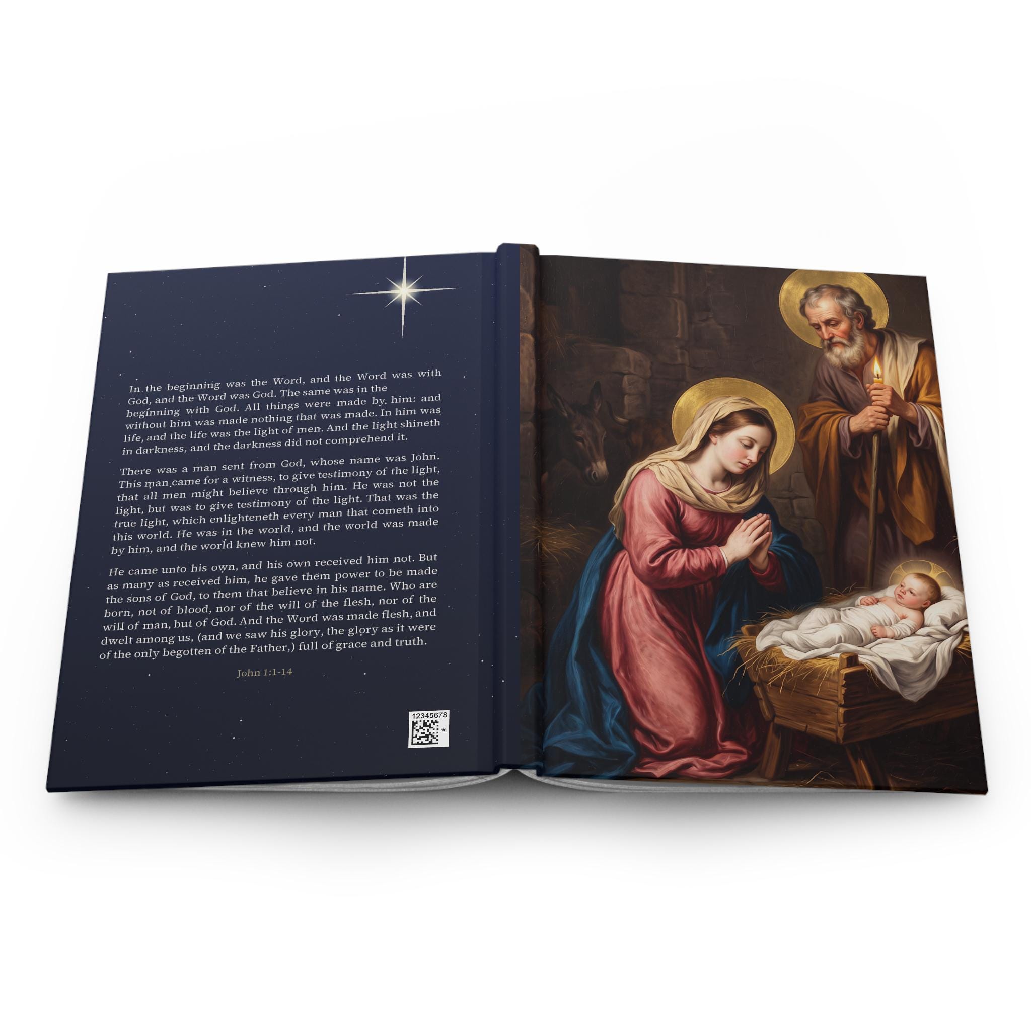 Nativity Journal, Christmas Devotional Notebook, Holy Family Gift