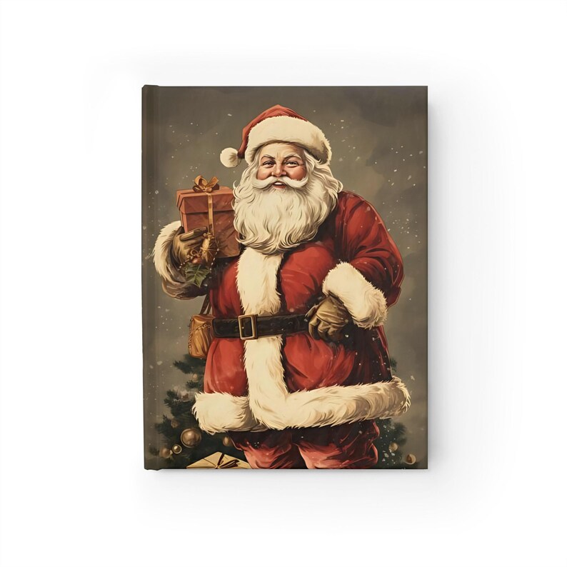 Santa Claus Lined Journal, Vintage Christmas Notebook, Holiday Writing Diary image 2