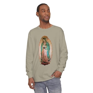 Our Lady of Guadalupe Long Sleeve Shirt, Catholic Gift for Him or Her, Marian Devotional Apparel image 4