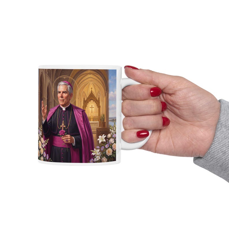 Blessed Fulton Sheen Coffee Mug, Catholic Archbishop Drinkware, Gift for Priest or Catholic Home image 8