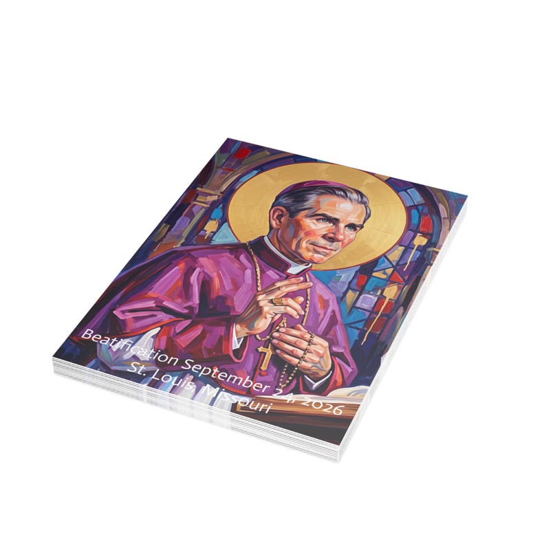 Fulton Sheen Note Cards, Catholic Stationery Set, Blessed Fulton Sheen Blank Cards for Priest or Gift image 5