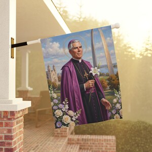 Fulton Sheen Garden Flag, Catholic Outdoor Yard Banner, Blessed Fulton Sheen Evangelization Decor image 9