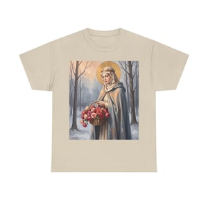 Camiseta de Santa Isabel de Hungría, regalo para trabajadores de hospitales, camiseta solidaria de la santa. imagen 5