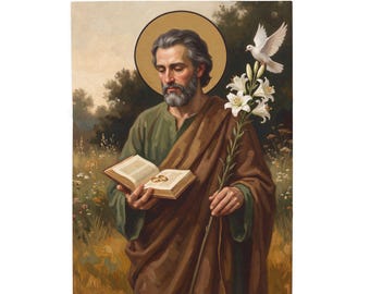 Samtdecke „St. Joseph“, Geschenk für Ehepaare, Gebetsdecke mit Eheringen