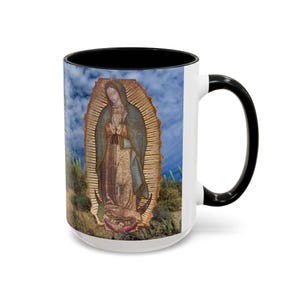 Our Lady of Guadalupe Mug, Catholic Gift for Mom, Marian Devotional Coffee Mug image 3