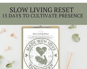 15-Day Slow Living Reset Challenge, Printable Guide (PDF Download