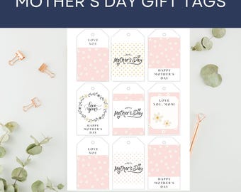 Daisy Mother’s Day Gift Tags Printable – Floral Bouquet Tag Instant Download PDF
