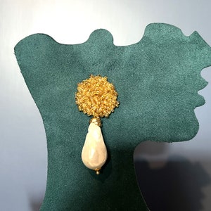 Boucles D'oreilles Clous - Perles D'eau Douce Blanc Beige Vintage - Alliage - Neuf Avec étiquettes