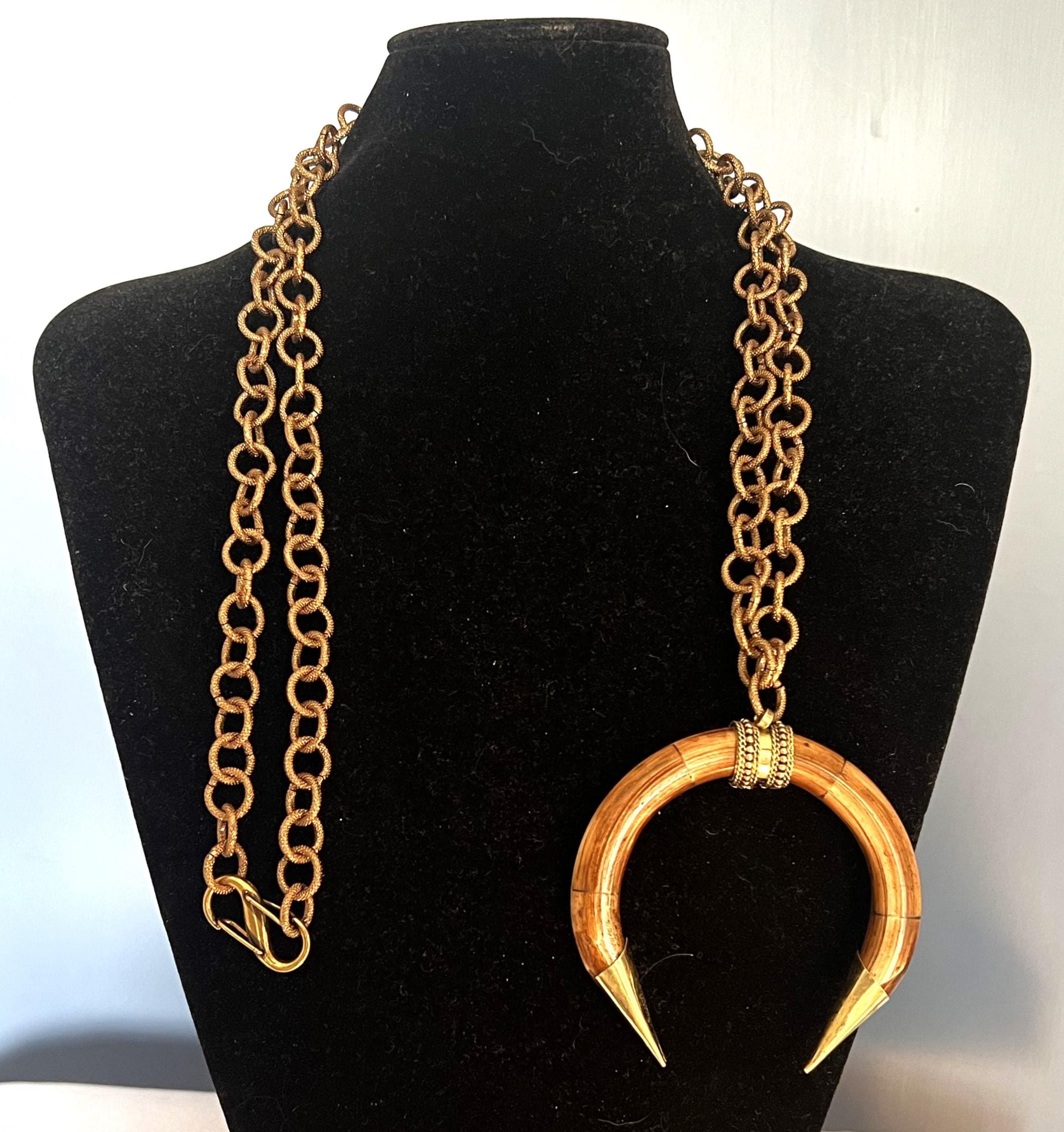 Collana rosario con perline in legno di mogano per uomo