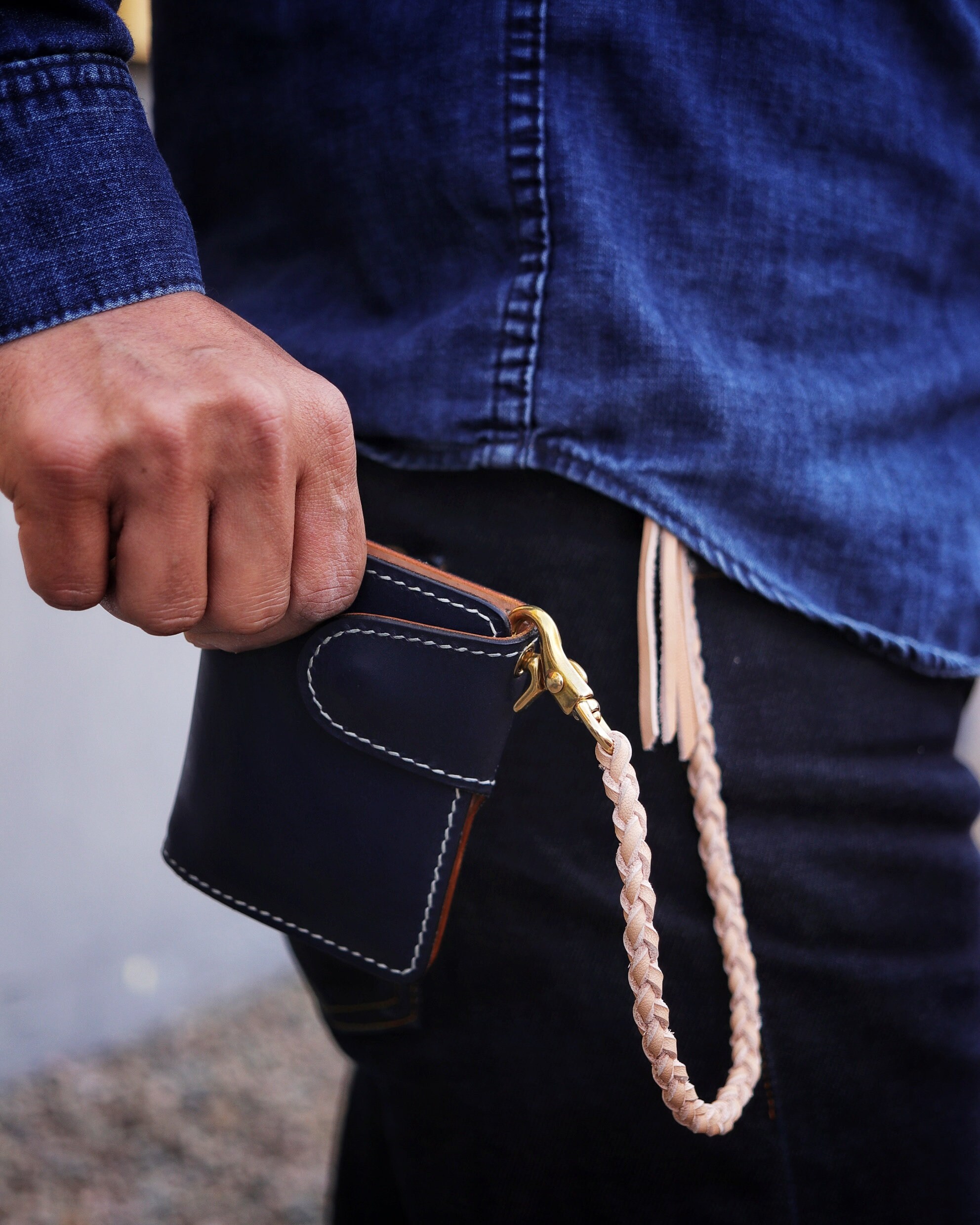 Braided Leather Lanyard Wallet Chain Rope With Fish Hook
