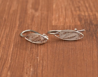 Diamond Shaped Sterling Silver Filigree Earrings