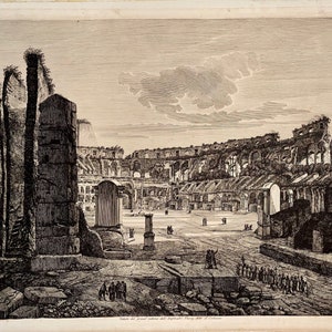 ROSSINI, Luigi - Veduta del Grand interno dell&#39; Anfiteatro Flavio, detto il Colosseo Published Rome, 1823