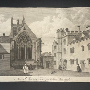 Vue D’Optique | Oxfordshire Oxford: Merton College 1788 M A Rooker sculpt