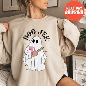 Halloween Ghost Sweatshirt, Boo Jee Shirt, Boo Shirt, Spooky Ghost Sweater, Spooky Season Ghost Sweater, Spooky Vibes Shirt, Halloween Gifts