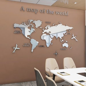 Carte du monde , Carte 3D , Cadeau d’anniversaire , Fête des mères , Art mural , Décoration intérieure , Cadeau d’anniversaire , Carte Acrylique , Art 3D , Décor de voyage , Voyage