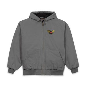 Autumn Leaves Heart Embroidered Hooded Jacket | Duck Canvas Jacket